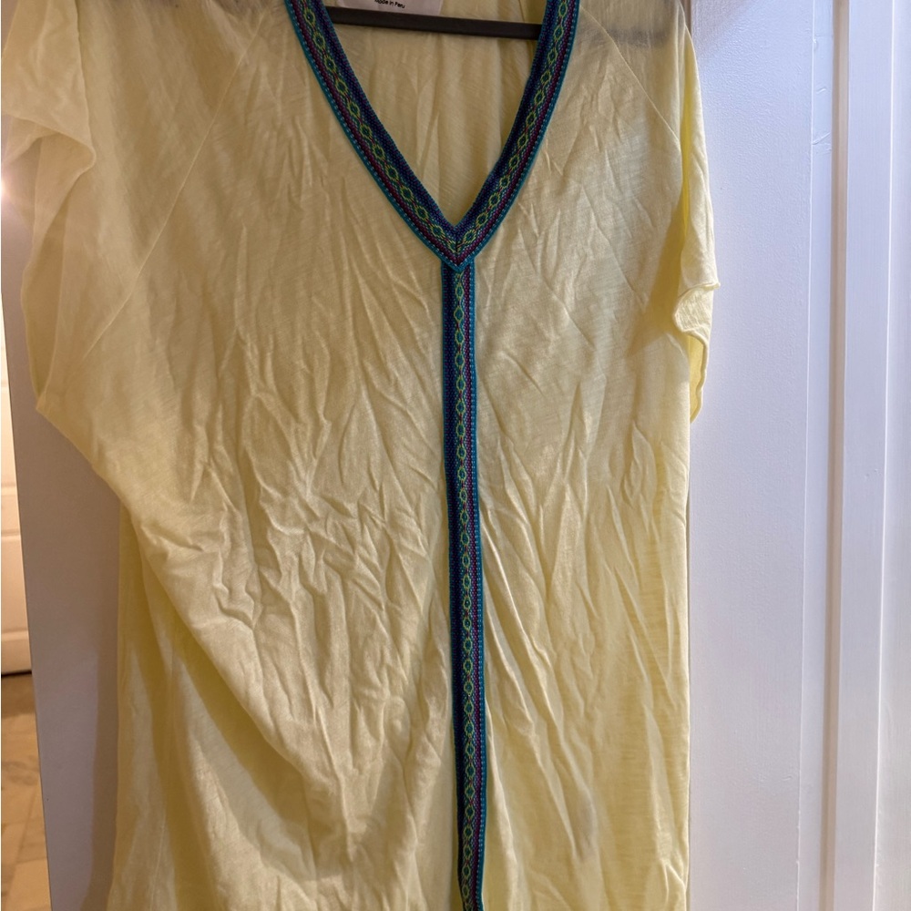 Pitusa Light Yellow Tunic with Blue Accents